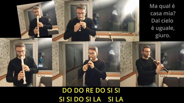 "Casa mia" Ghali, Sanremo 2024 - Tutte le note con testo! Tutorial flauto dolce con quattro flauti смотреть онлайн