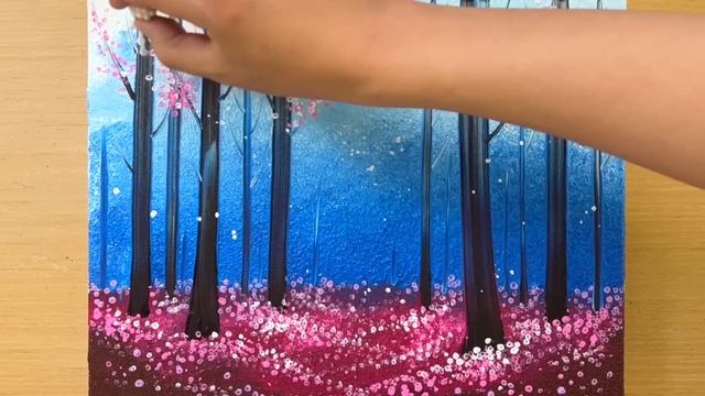 Cotton Ball Painting Technique for Beginners / White Deer / Acrylic Painting смотреть онлайн