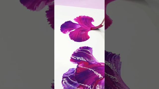 One Stroke Flowers Painting ? #satisfying #art #shorts