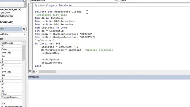 VBA Mod Function with DoEvents: Prevent Not Responding Messages and Provide Feedback on Access Form