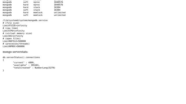 MongoDB connection limit