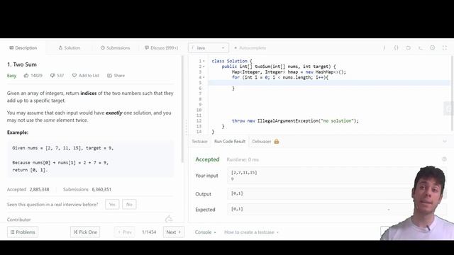 2 Sum - Leetcode Java смотреть онлайн