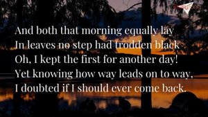 Robert Frost- The Road Not Taken ! English Poem !