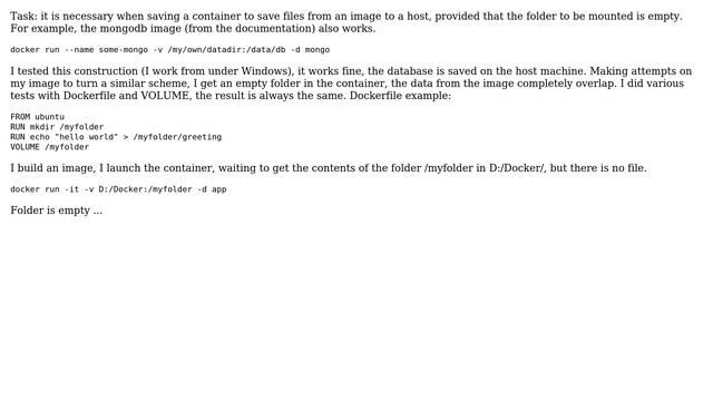 Mounting volumes in Docker with saving data from the image смотреть онлайн