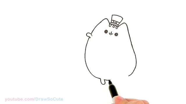 How to Draw Cute Pusheen Cat | St. Patrick's Day смотреть онлайн