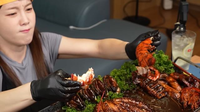 해산물 FLEX ? 문어 랍스터 오징어 팽이버섯 해물찜 Octopus Lobster Enoki Mushrooms Seafood Boil Mukbang ASMR Ssoyoung