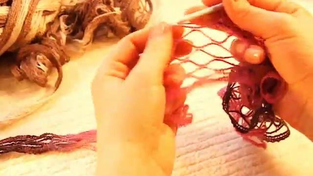 Французский шарфик Вязание из тесьмы крючком. Lace crochet tutorial for beginners