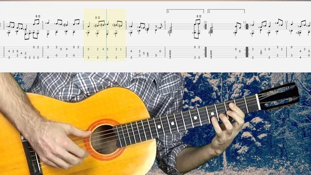 Популярная классическая мелодия на гитаре Бурре - И. С. Бах (табулатура, ноты, разбор) смотреть онлайн