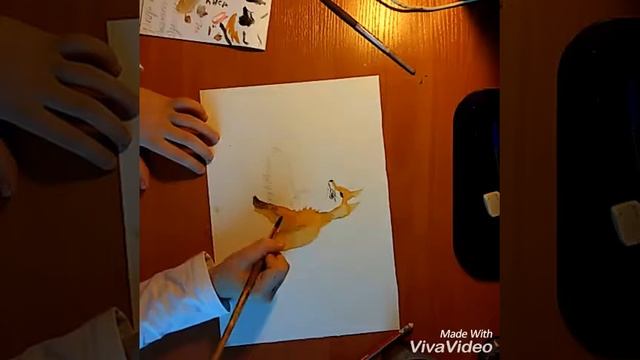 Лиса АКВАРЕЛЬ техника МНОГОСЛОЙНОСТЬ смотреть онлайн