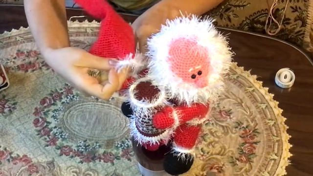 Новогоднее украшение своими руками. Санта Клаус для бутылки смотреть онлайн