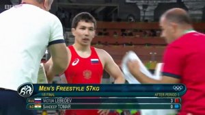 Олимпиада-2016 Рио-де-Жанейро 57 кг 1/8 финала:ВИКТОР ЛЕБЕДЕВ (Россия-САХА)-Сандип Томар (Индия)