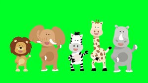 Футаж мультяшные животные для видео монтажа. Хромакей (Animals)