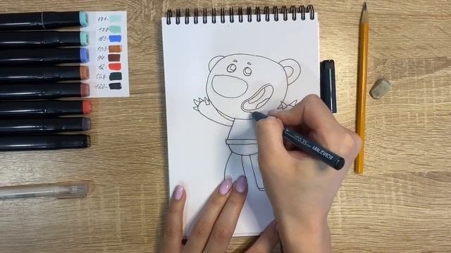 Как нарисовать Тучку из Мимимишек карандашом и скетч маркерами | Рисунок для детей, поэтапно и легк