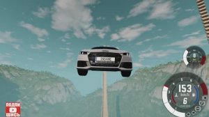 BeamNG Drive Спуск по рампе без тормозов на автомобиле! (Audi TT) Мод патруль!