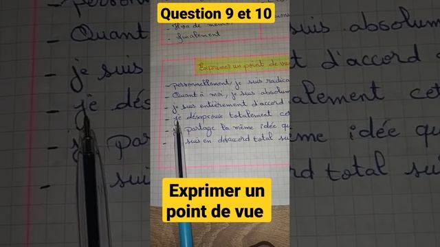 exprimer un point de vue#question 9 et 10#عبارات ستساعدك في تقديم وجهة النظر