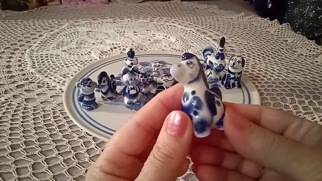 #статуэтки#гжель.  и снова мини статуэтки Гжель!