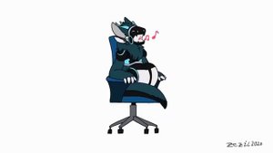 Протоген вертится на стуле #furry #фурри #protogen #протоген