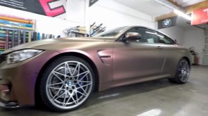 BMW M4 Full wrap using Oracal Matte Aubergine Bronze Shift Effect then Ceramic Pro