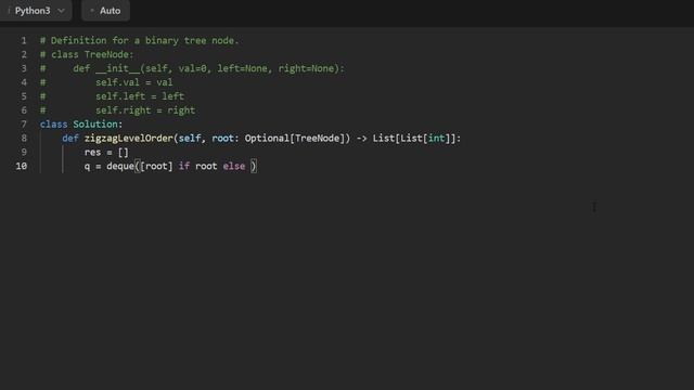 Binary Tree Zigzag Level Order Traversal - Leetcode 103 - Python смотреть онлайн