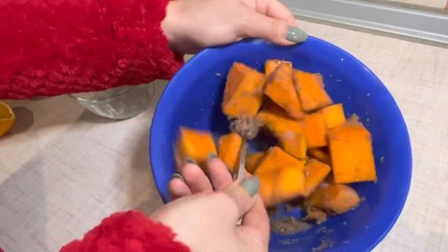 ТЫКВА запечённая кусочками с корицей ? #тыква#запеченная#корица
