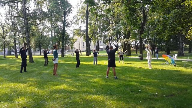 Занятие по цигун в парке Дубровина Даугавпилс 26.07.2015.