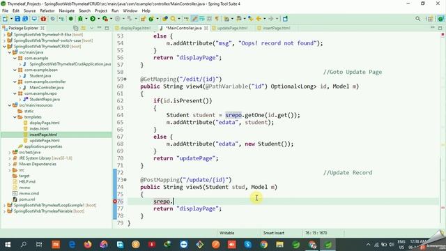 Spring Boot + ThymeLeaf + Spring Data JPA + Oracle CRUD Part-2 [Hindi] #26