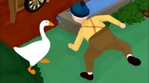 ГУСЬ вредитель (Троль гусь) достает Старика Untitled Goose Game #4