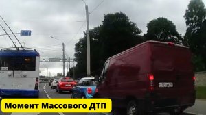 Массовое ДТП при съезде на проспект Обуховской обороны