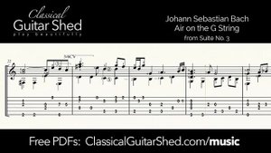 JS Bach: Air on the G String - Free sheet music and TABS for classical guitar
