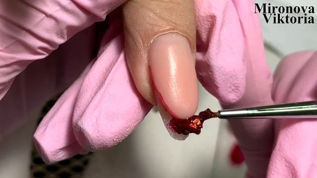 Для чего нужна апельсиновая палочка в работе с акрилатиком? Красный Новогодний Маникюр 2020.