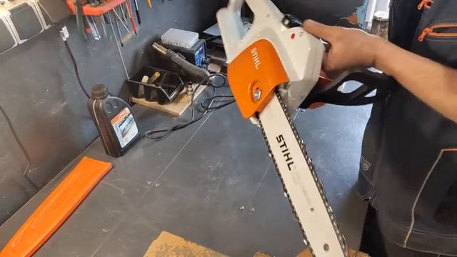 Обзор и работа,цепной электрической пилы STIHL MSE 141C смотреть онлайн