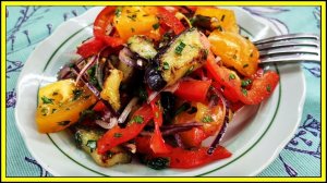 Сметут быстрее шашлыка! Овощной салат с баклажанами к шашлыку.