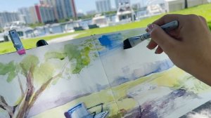 Sketchbook Painting OUTSIDE | Urban Sketching Watercolor + TIPS!