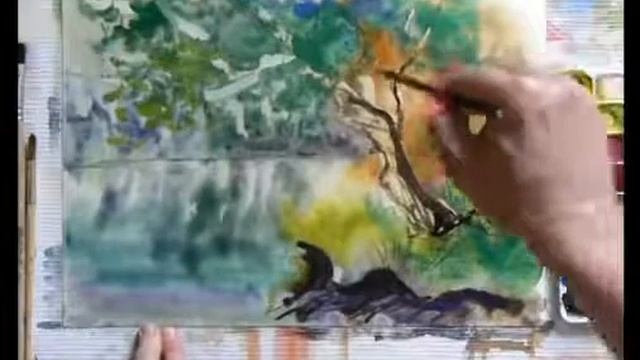 Как рисовать акварелью  Спонтанный выбор цвета смотреть онлайн