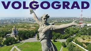 Город Волгоград ~ обзор виды сверху с высоты птичьего полета ~ Мамаев Курган