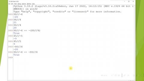 Pythonda butun bo'lish amali.