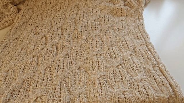 Экспресс МК/Кардиган из ленточной пряжи  связан ажурной косой/#вязание /#вязание_спицами
