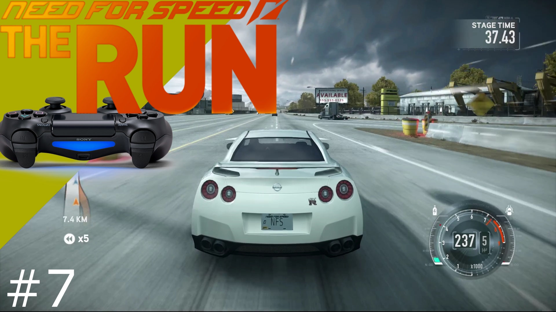 Need For Speed - the RUN #7 NISSAN GT-R | THE PLAINS - Позиция в гонке 68 | Dualshock 4