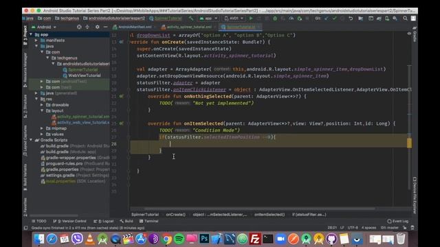 How to create Dropdown Menu | Spinner using Kotlin - Android Studio Kotlin Tutorial смотреть онлайн