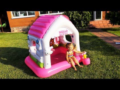 ✿ ДОМИК Hello Kitty ПЛАВАЕТ НА ВОДЕ Игры Для Девочек Hello Kitty Playhouse for children toy unboxing