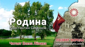 «Родина» - Константин Симонов. Читает Елена Лёвина