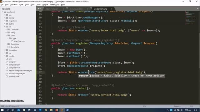 10. Symfony 6.x Save Data Using Form | Register New User