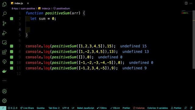 Sum of Positive | JavaScript - Codewars смотреть онлайн