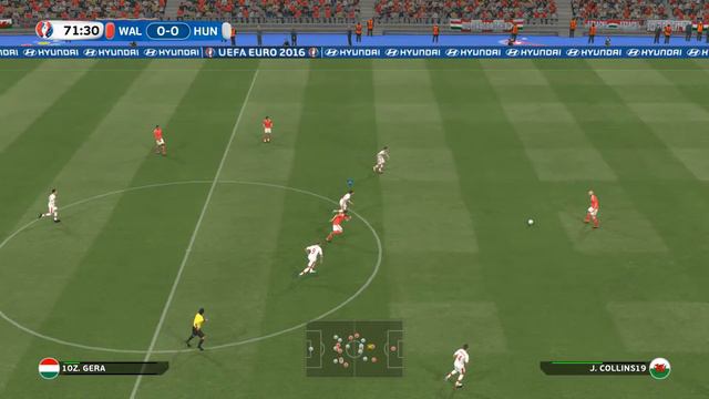 PES 2016. Евро-2016. 1/4 финала за Венгрию против Уэльса.