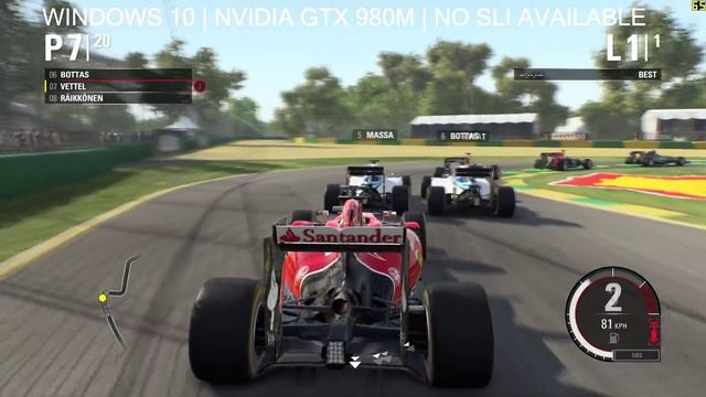 WINDOWS 10 | F1 2015 | GTX 980M BENCHMARK | GAMEPLAY | 1080p 60fps смотреть онлайн