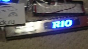 накладки на пороги с подсветкой киа рио от carshock.ru