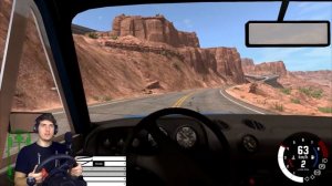 СМЕРТЕЛЬНАЯ ПОГОНЯ в BeamNG Drive + РУЛЬ Logitech Driving FORCE GT