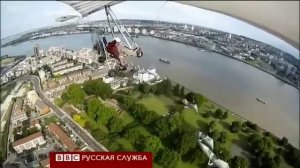Полет на дельтаплане... с гусями