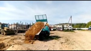 Самосвальная установка - в действии