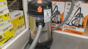 Безмешковый строительный пылесос DEXTER 35L.